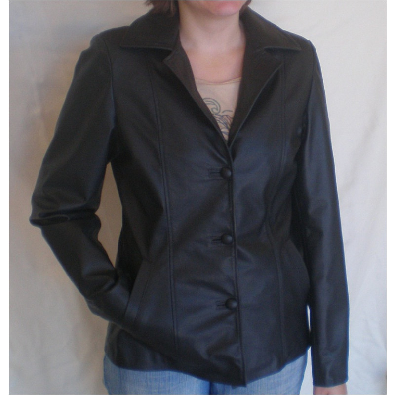 blazer em couro feminino