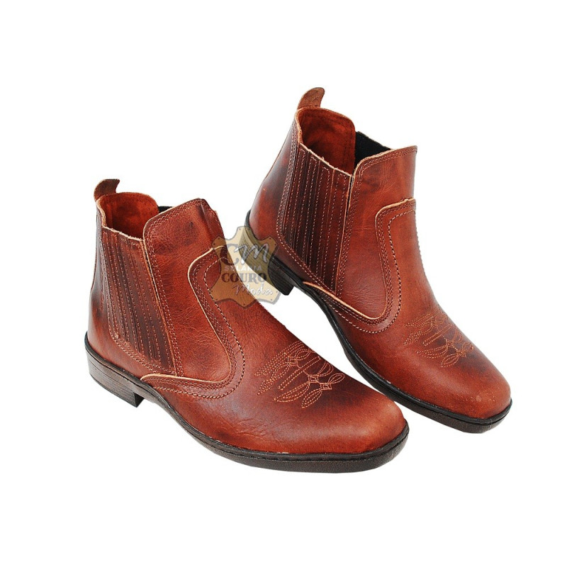 botina de couro country