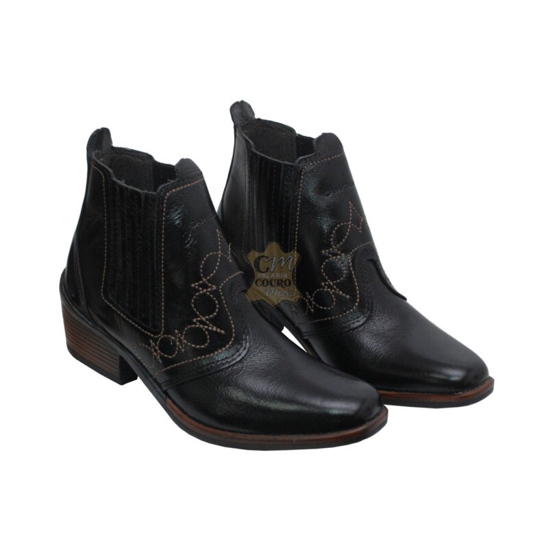Botina bota masculina de couro country sola trabalho casual caseiro rodeio  festa junina quermesse botina mod 100 em Promoção | Ofertas na Americanas