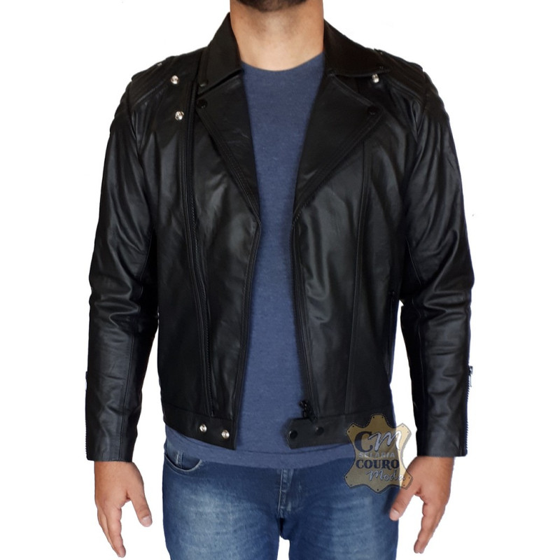 jaqueta couro moto masculina