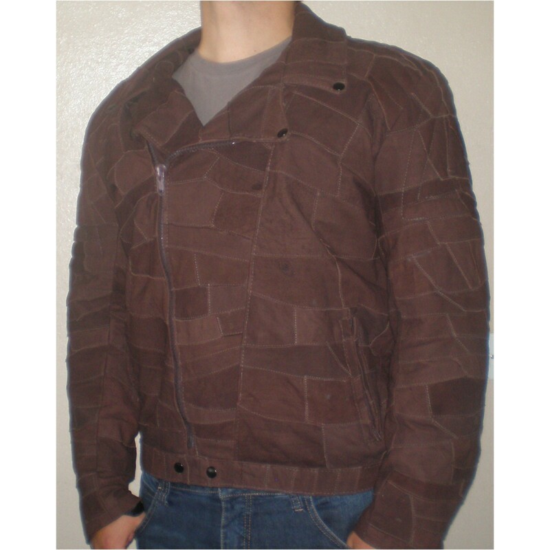 jaqueta de couro retalho masculina