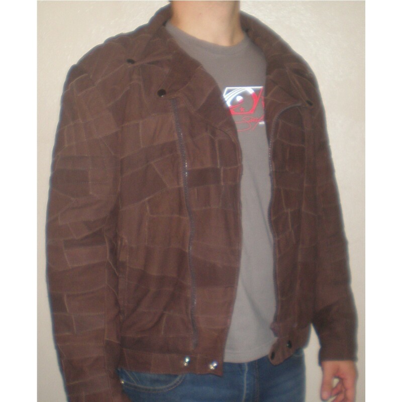 jaqueta de couro retalho masculina