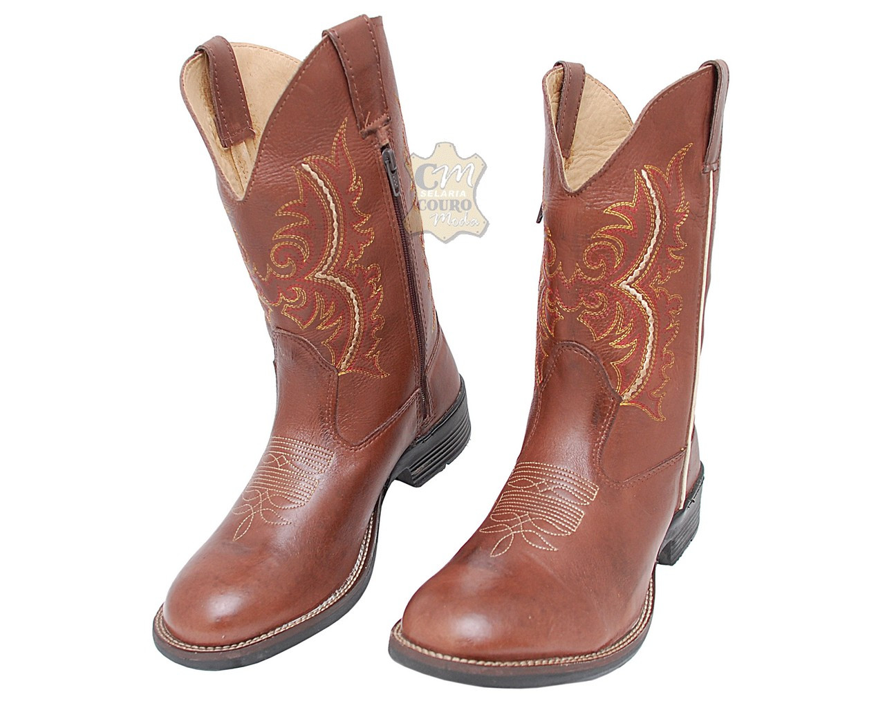 bota texana masculina bico redondo