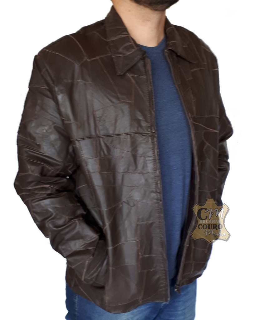 jaqueta social de couro masculina