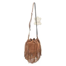 Bolsa Feminina de Couro Franjas Estilo ''saco''