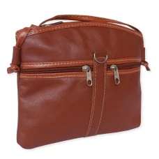 Bolsa Feminina de Couro 3 Fechos Lisa