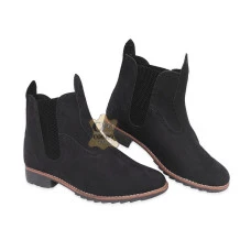 Botina Feminina Couro Legítimo com Elástico Lateral Preto - REF: 800
