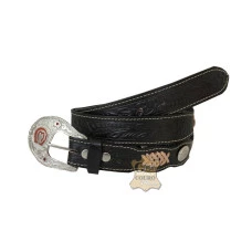 Cinto de Couro Artesanal Chuleado Fivela Mangalarga 