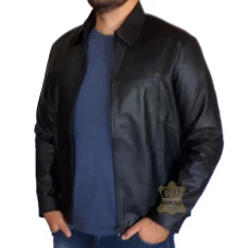 Jaqueta de Couro Masculina Social lisa
