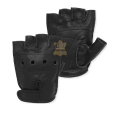 Luvas de Couro Meio Dedo Motocicleta