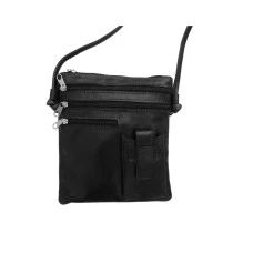 Bolsa de Couro 4 zíper com porta celular 