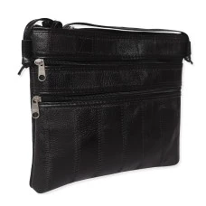 Bolsa Feminina de retalhos com 3 Zíperes